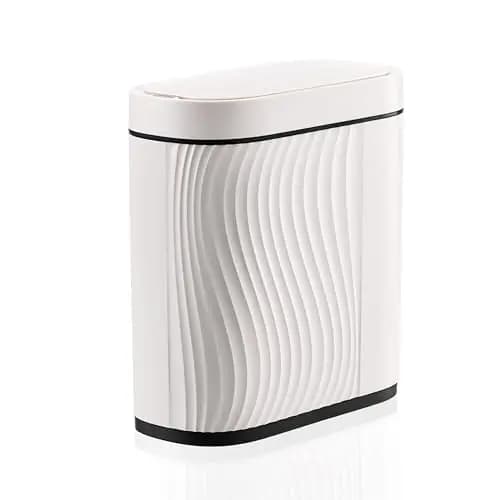 Cubo de Basura Automático 8L con Sensor - Cubo Eléctrico con Tapa para Cocina y Baño, Impermeable/Antiolores para Oficina, Dormitorio, WC - Blanco,