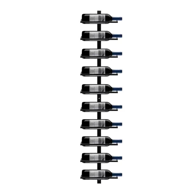 Yaheetech Botellero Vino Pared Botellero Vertical de 10 Botellas Soporte para Botella de Vino Portabotellas Metálico para Cocina Negro 27x10.5x126.5cm