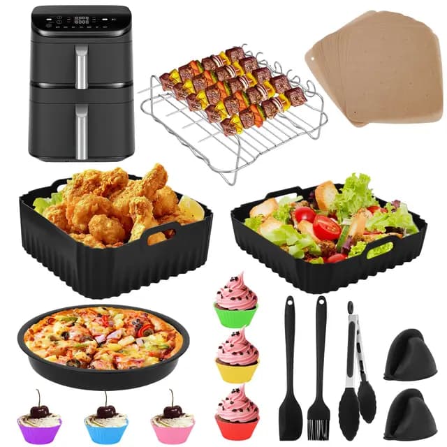 Accesorio para freidora de aire caliente COSORI Turbo Tower Pro Airfryer de 10,8 l, 2 cámaras, accesorios para COSORI Turbo Tower Double Stack, con molde de silicona, bandeja para pizza, molde para