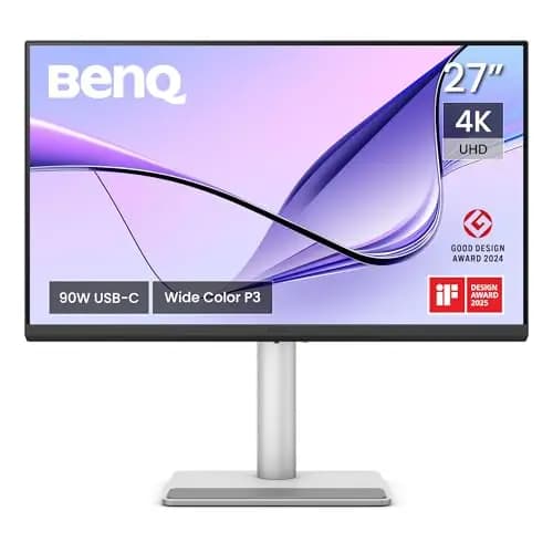 BenQ MA270U 27” Monitor 4K 3840x2160 para MacBook Pro/Air, Doble USB-C de 90W, Coincidencia de Colores con Mac, Hub USB, Control de Brillo y Volumen en Mac, Soporte Ajustable, Espectro de Colores P3