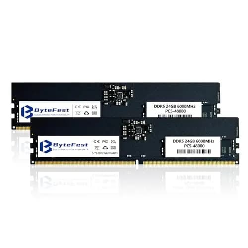 DDR5 RAM 48GB Kit (2x24GB) 6000MHz XMP 3.0 CL46 UDIMM 1.35V 288-Pin Memoria Ram de para Ordenador de Sobremesa