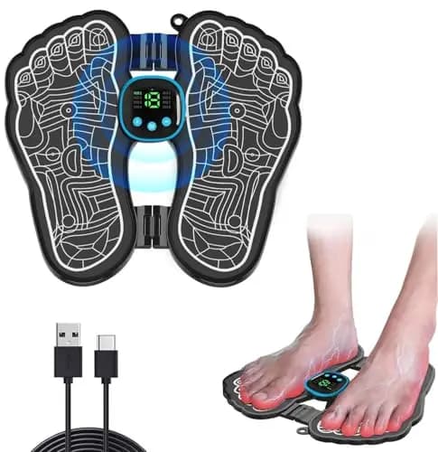 Masajeador de Pies Eléctrico,masajeador de pies,8 modos,19 niveles de intensidad,Aliviar Dolor Cansadas Mejorar la Circulación Sanguínea,alivia la rigidez,(recargable)