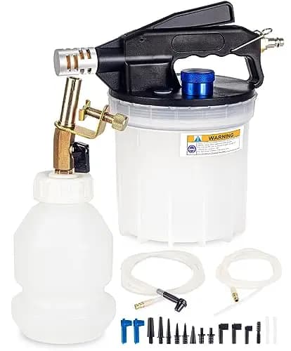 Purgador de Frenos al Vacío 2L Herramienta Neumática de Purga de Líquido de Frenos y Embrague,Extractor de Lquido de Frenos con Botella de Recarga de 1L y Adaptadores
