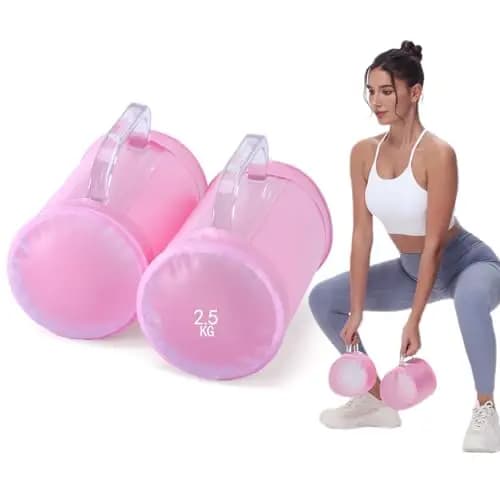 Mancuernas de Agua, Juego de pesas Rellenables de Agua, Bolsa de Pesas de Agua, Pesas de Viaje, Pesas Ajustables hasta 2/5/10/14 KG Par, para Entrenamiento Muscular
