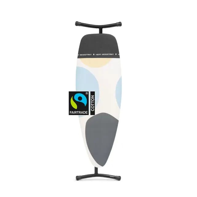 Brabantia - Mesa de Planchar D - para Plancha y Generador de Vapor - Universal Ajustable - No se Desliza y No Araña - área de Apoyo Resistente - Plegable - Spring Bubbles - 135x45 cm
