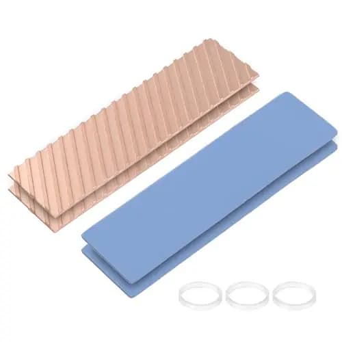 ELUTENG 2 disipadores de calor SSD M.2 unidades 2280 SSD Heat Sink con NVMe SSD Disipador térmico NVMe con 8 bandas de goma negras para PC/PS5 M.2 PCIE NVMe SSD o SSD M.2 SATA