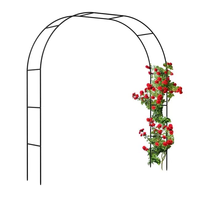 Relaxdays Arco Jardín Metálico, Soporte Rosas Trepadoras, Diseño Moderno, 235 o 180 cm, Tutor Plantas Enredaderas, Negro