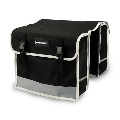 Dunlop - Double Pannier - Bolsa lateral impermeable con rayas fluorescentes - 26L y 36 x 30 x 12 cm - Negro