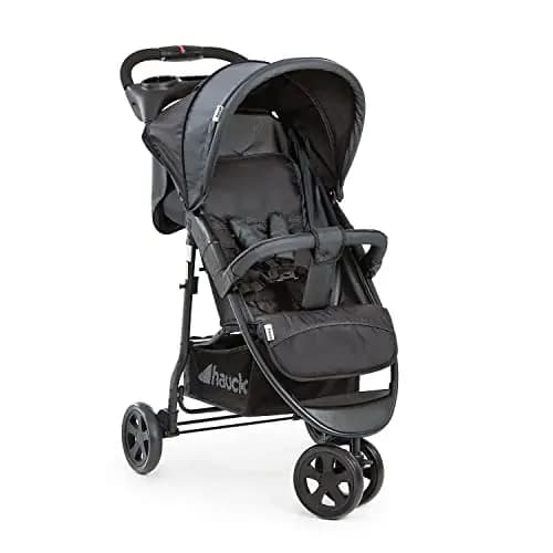 hauck Citi Neo II Carro 3 Ruedas Ultraligero - Silla de Paseo Ligera hasta 22 Kilos - Carrito Bebe desde Nacimiento Reclinable - Se Pliega con Una Mano - Cesta XL hasta 3 kg - Negro