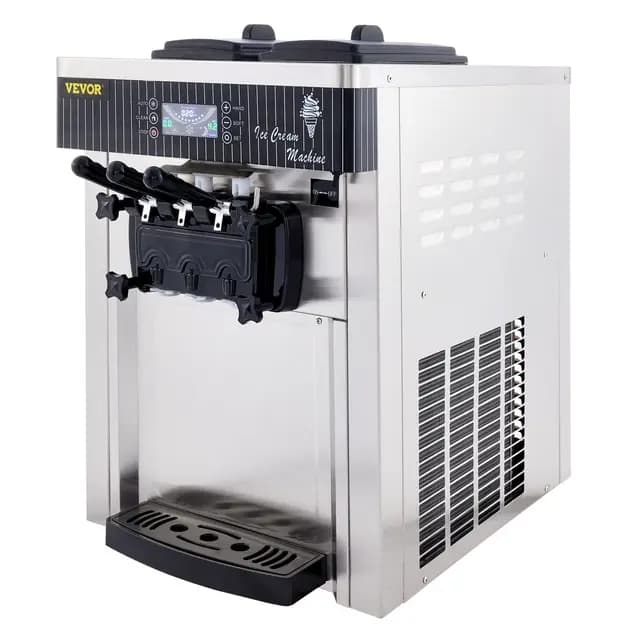 VEVOR Máquina de Helados Soft Heladera Maquina Helados Soft Comercial Maquina Helados Soft con 2 + 1 Sabores Vertical Ice Cream Maker 2200W Máquina de Helado de Servido Suave 6L*2