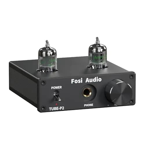 Fosi Audio P2 Amplificador de Auriculares de Tubo Preamplificador de Tubo de Vacío Mini Audio Estéreo de Alta Fidelidad con Protección de Salida de Bajo Ruido de Fondo para Auriculares