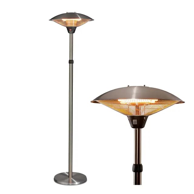 Enders Barcelona Estufa electrica pequeña con infrarrojos de pared - Lampara infrarrojos eléctrica y negra para exterior e interior para terrazas y jardín de invierno como lámpara de pie #4906