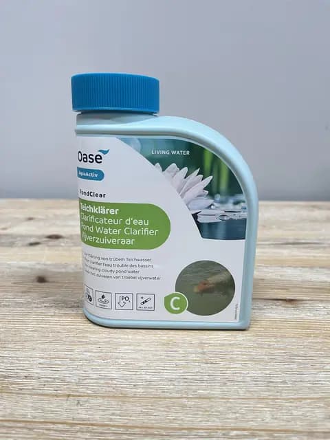 OASE 50552 AquaActiv PondClear Clarificador de estanques 500 ml Cuidado del estanque de eficacia inmediata Fija las algas flotantes y actúa contra las impurezas no filtrables del estanque