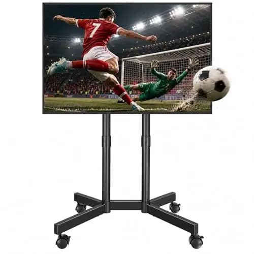 BONTEC Soporte TV Ruedas de 32 a 70 Pulgadas, Soporte de Pie para TV con Altura Ajustable, hasta 50 kg, Doble Columna Estable, Máx. VESA 400x400 mm