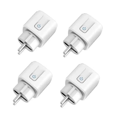 XUK Enchufe Inteligente WiFi, Medidor de Consumo, Control por App y Voz, Compatible con Alexa y Google Home, 16A 3680W (4pcs)