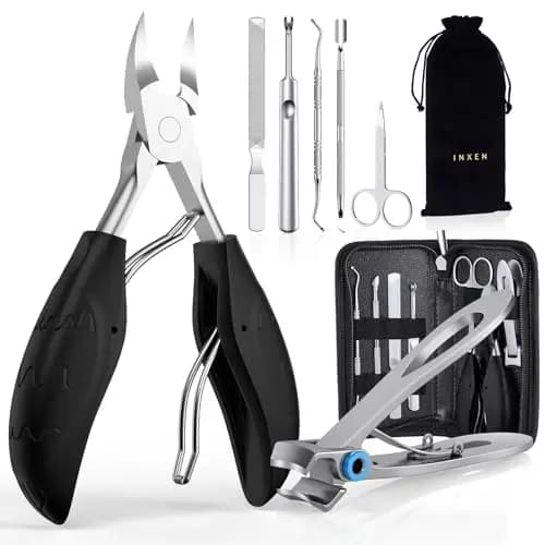 Cortauñas Set de Profesional, Cortauñas Afiladas para uñas Gruesa Encarnada,Alicates UñAs Pies De Acero Inoxidable Kit Manicura y Pedicura Para Adulto
