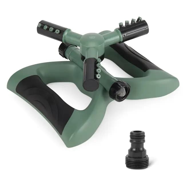 Amazon Basics Aspersores giratorios para jardín, Color Verde, Paquete de 1