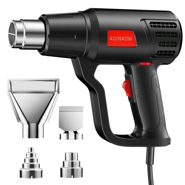 AIUNAOM Pistola de Aire Caliente 2000W Pistola de Calor 50℃~650℃ Control de Temperatura sin Niveles + 2 Velocidades de Aire Calentamiento Rápido Para Soldar, Descongelar y Eliminación de Pintura