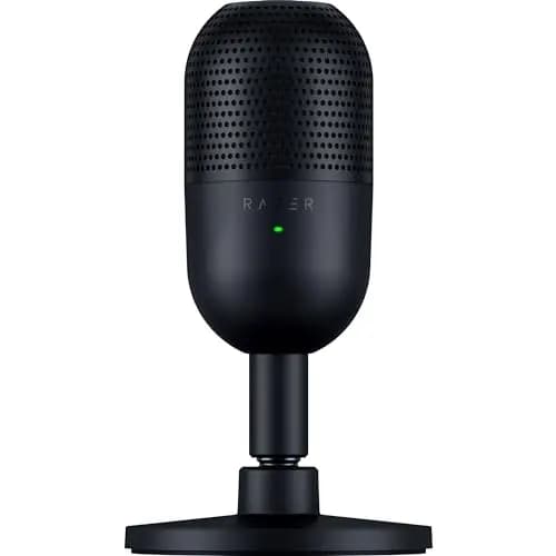 Razer Seiren V3 Mini - Micrófono USB ultracompacto - micrófono de condensador de 14mm (patrón de captación supercardioide, sensor Tap-to-Mute con indicador LED, amortiguador incorporado) Negro