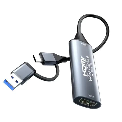 Tarjeta de Captura de Video HDMI 4K@30Hz/1080P@60Hz, Dispositivo de transmisión USB 3.0 y Type-C para Juegos/difusión en Vivo, aleación de Aluminio.