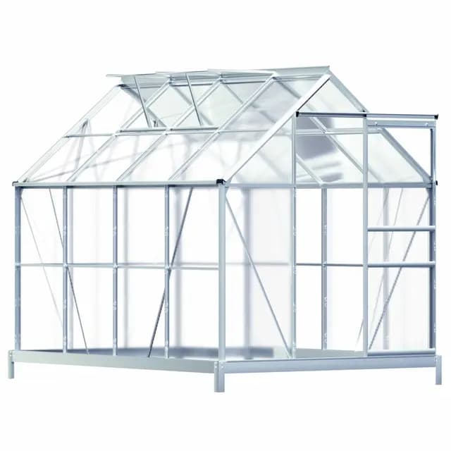 Gardebruk Invernadero de Aluminio 4,75m² Cobertizo de Jardín con Base Plantas 7,63m³ 250x190cm Vivero Huerto