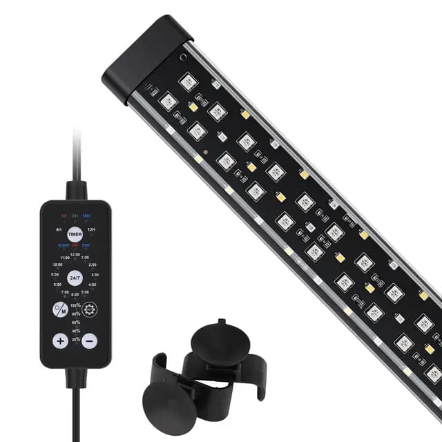 Hygger Sumergible Luz Acuario Led,24/7 Espectro Completo Iluminación para Acuario,11W Submersible Led Aquarium Light Fish Tank Light con 9 Colores de 31-58cm Tank