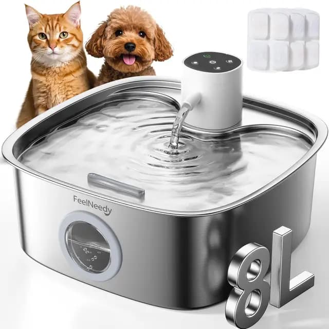 FEELNEEDY FN-W18 Bebedero Inalámbrico para Mascotas 8L Acero Inoxidable