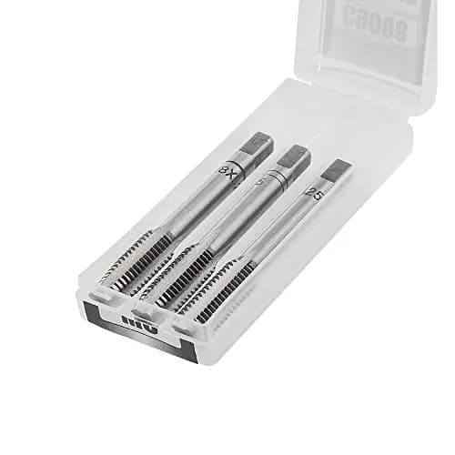 RICHMANN Juego de Machos de Roscar de HSS-G - 3 piezas (M6 x 1,0) - Métricos Rosca Fresado Machos de acero Si-Cr, Herramienta de Roscado, Máquina Rectas Flautas Mano de tornillo roscado - DIN 371C
