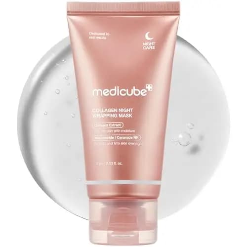 medicube Mascarilla Facial de Noche con Colágeno – Hidratación y Luminosidad, Efecto Reafirmante – Cuidado de la Piel Coreano, 75 ml
