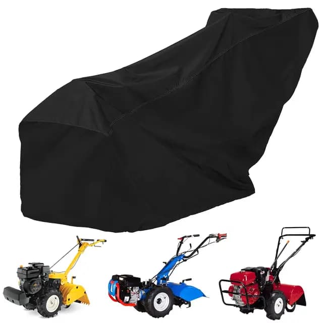 Funda de motoazada Gasolina, Cubierta de motoazada, Tejido Oxford 420D Resistente a los Rayos UV, Al Agua y al Polvo, Funda Universal para rotocultivador con Bolsa Protectora Negra
