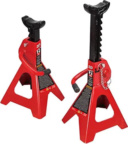BIG RED Soportes de Gato de Acero Torin T42002A: Doble Bloqueo, Capacidad de 2 toneladas (4 Libras), Rojo, 1 par