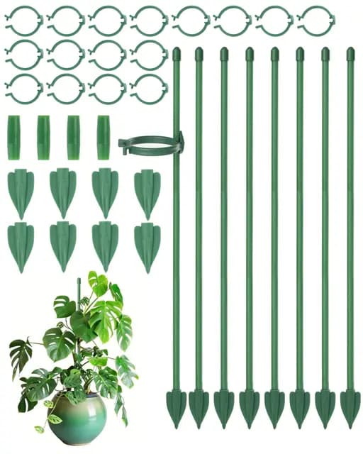 Tutores para Plantas Extensibles 8 PCS, Soporte para Plantas con Clips para Monstera y Orquídeas, Guías para Huerto Urbano y Trepadoras en Interior o Jardín (30-66cm)