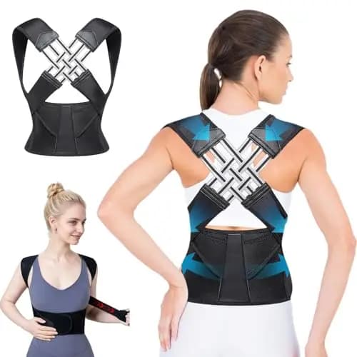 Corrector Postura Espalda hombre y mujer Corrector de Postura Espalda transpirable Corrector postura espalda adjustable para Aliviar el Dolor de Nas Costas y Cervicales