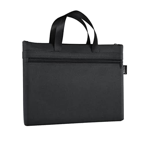 Bolsa Cremallera A4,Bolsa de Cremallera Ligera con 2 Bolsillos Impermeable Bolsa Almacenamiento Documentos Oxford Bolsa documentos oficina bolsa Documentos la Escuela para Hombres y Mujeres (Negro)