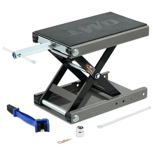 Orion Motor Tech Plataforma Elevadora para Motocicletas Carga 500kg Plataforma Elevadora de Tijera de Motos Elevación 95 x 35 mm Gato de Tijera para Moto con Plataforma 23 x 37 cm
