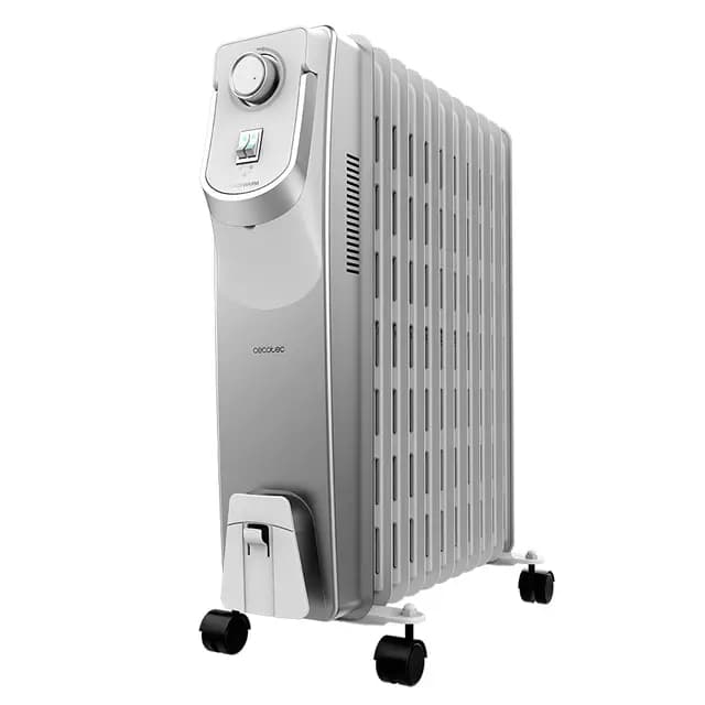 Cecotec Radiador Eléctrico de Aceite ReadyWarm 11000 Space 360. 11 Módulos, Bajo Consumo, 2500 W, 3 Niveles, Recogecables, Tecnología 360, Sistema de Seguridad, 28 m2