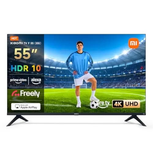 XIAOMI TV F 55, 55 Pulgadas (140 cm), 4K UHD, Smart TV, Fire TV, HDR10, MEMC, 60Hz con Modo Game Boost de 120Hz, Control de Voz Alexa, 2GB+32GB, Funciona con Apple AirPlay