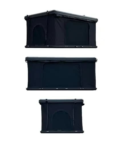 Horizon Outdoor Tienda de techo rígida de aluminio para coche, 2 personas, apertura rápida, colchón cómodo, impermeable, con escalera telescópica – Overlanding, Camping SUV