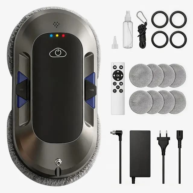 W23D Robot limpiacristales con Función de pulverización, Succión Turbo de 6500 Pa, 3 Modos de Limpieza y navegación Inteligente para una Limpieza eficaz de Ventanas