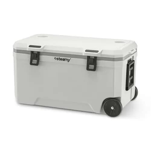 Steamy Marine 120 Nevera Pasiva con Ruedas, 120 litros, Blanco