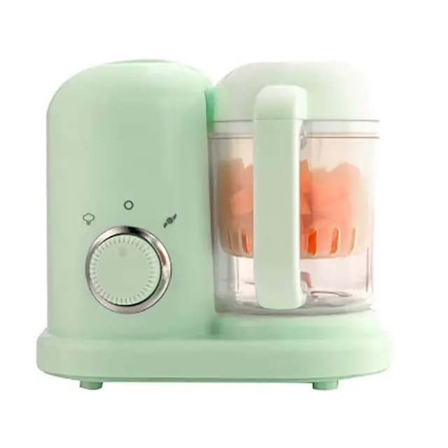 Procesador Comida bebé vaporizado y triturado con botón, diseño Desmontable Lavable para papillas,Verde