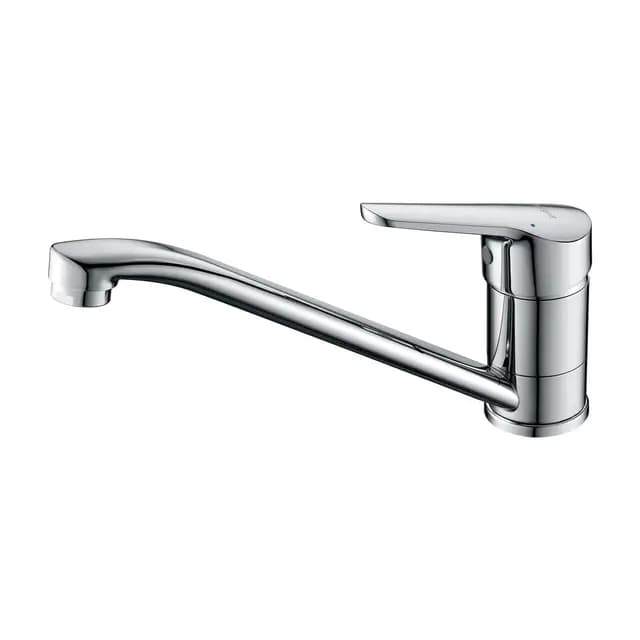 Ibergrif Grifo de Baño y Cocina, Grifo Mezclador para Lavabo con Ahorro de Agua, Agua Fría y Caliente, Latón Cromado Plata, 2 Adaptadores G1/2"-M14450