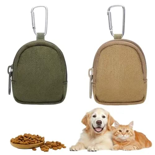 VONJUMA Bolsa Portasnacks para Perros con Mosquetón Pack 2
