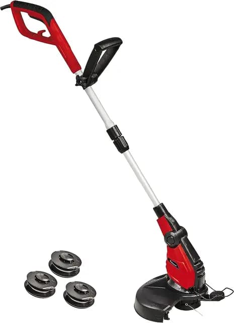 Einhell Recortabordes eléctrico GC-ET 4530 (Cabezal del Motor con 4 Posiciones de inclinación y rotación de 180 °, Mango de Aluminio telescópico Extensible Continuo, Protector de Flores)