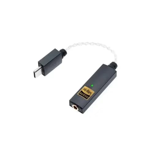 iFi GO link - DAC y amplificador - Adaptador USB-C a 3,5 mm - Mejora el sonido de los auriculares de cualquier dispositivo - Cable flexible de 3,5 mm chapado en oro - Hi-Res 32-bit/384kHz/DSD256/MQA
