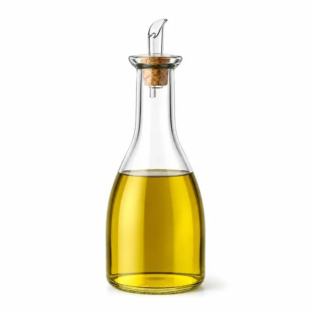 Aceitera Antigoteo 500 ml con Embudo Plegable – Botella de Vidrio con Tapón de Corcho Natural para Aceite y Vinagre