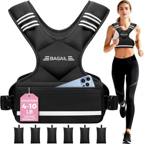 Chaleco de musculación Bagail con placas de hierro extraíbles, pecho ajustable, resistente y duradero para hombres y mujeres, yoga y aeróbic.