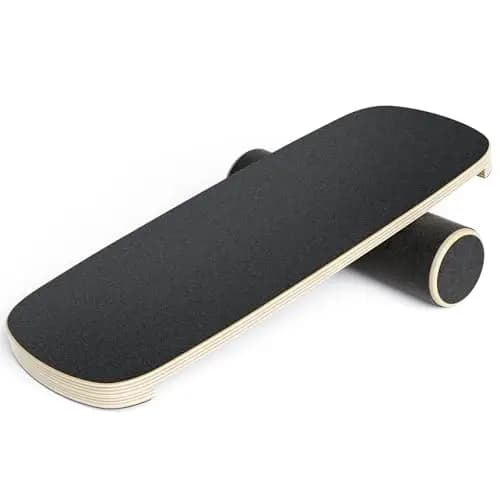 Balance Board de Madera con rodillo,Entrenador de tabla de equilibrio 72.5x28cm (28.5''x11''), tabla de equilibrio de surf, entrenador de surf– Adultos y Niños