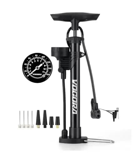 Bomba Bicicleta VOGORA con Manómetro Superior, inflador Bicicletas para Válvulas Presta y Schrader, hinchador Bicicleta Plegable Estable, Inflado Rápido para Bicis de Carretera y MTB, Garantía 2 Años