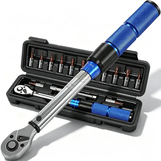Llave Dinamométrica 1/4", 2-24 Nm, Precisión ±3%, Cabezal Reversible de 72T Llave, Chave Dinamométrica con 100 mm Barra de Extensión, Torque Wrench para Bicicleta, Moto, Coche